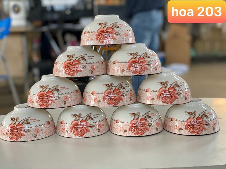 Bộ 10 chén (bát) ăn cơm Bát Tràng