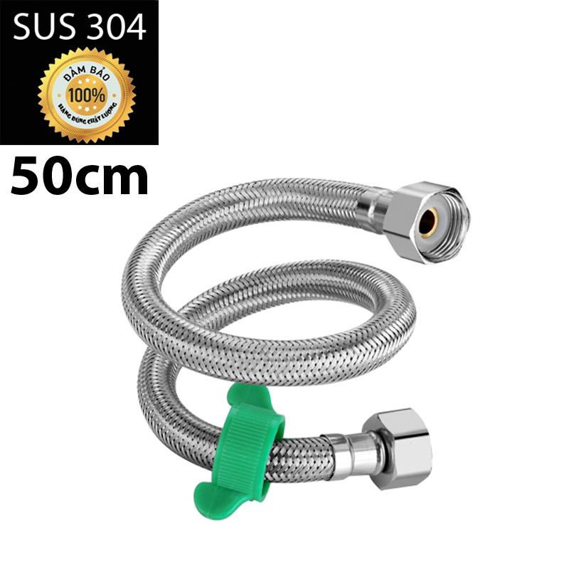 Dây cấp nước vào Bồn rửa, Lavabo, Bồn cầu, Bồn Nóng Lạnh - inox 304 Dài 50cm