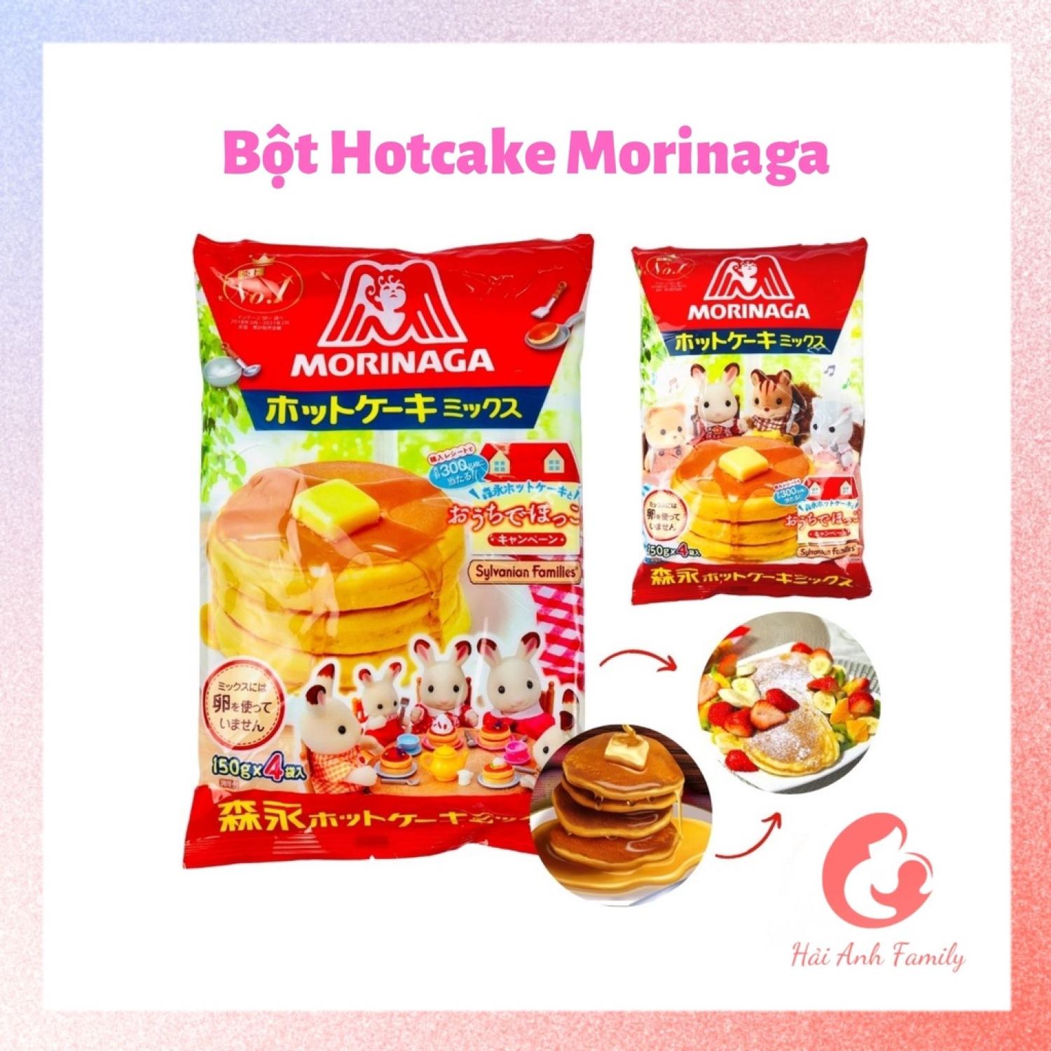 Bột làm bánh Hotcake Pancake cho bé Morinaga Mẫu mới