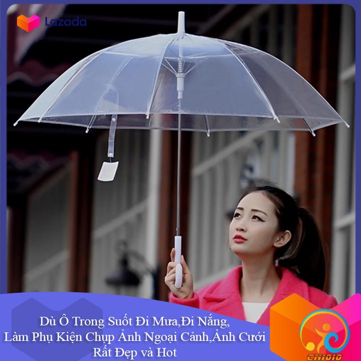 HCM-Loại Tốt- Dù Ô Trong Suốt Đi Mưa, Đi Nắng, Làm Phụ Kiện Chụp Ảnh Ngoại Cảnh-Ảnh Cưới-Nam Nữ Đều Dùng Được-CN10 Store