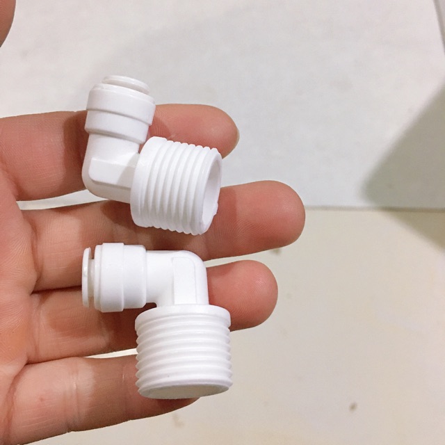 Cút góc nối nhanh phi 6 ren 21 - máy lọc nước