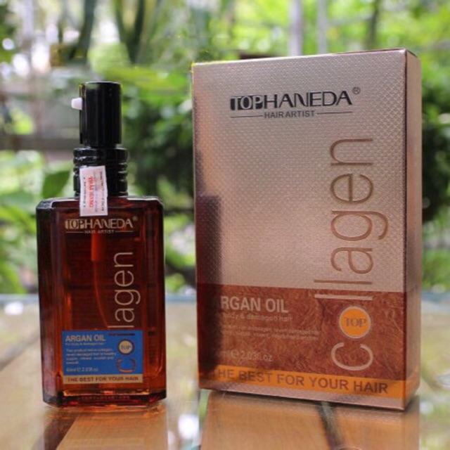 Tinh dầu dưỡng tóc khô yếu haneda collagen argan 60ml