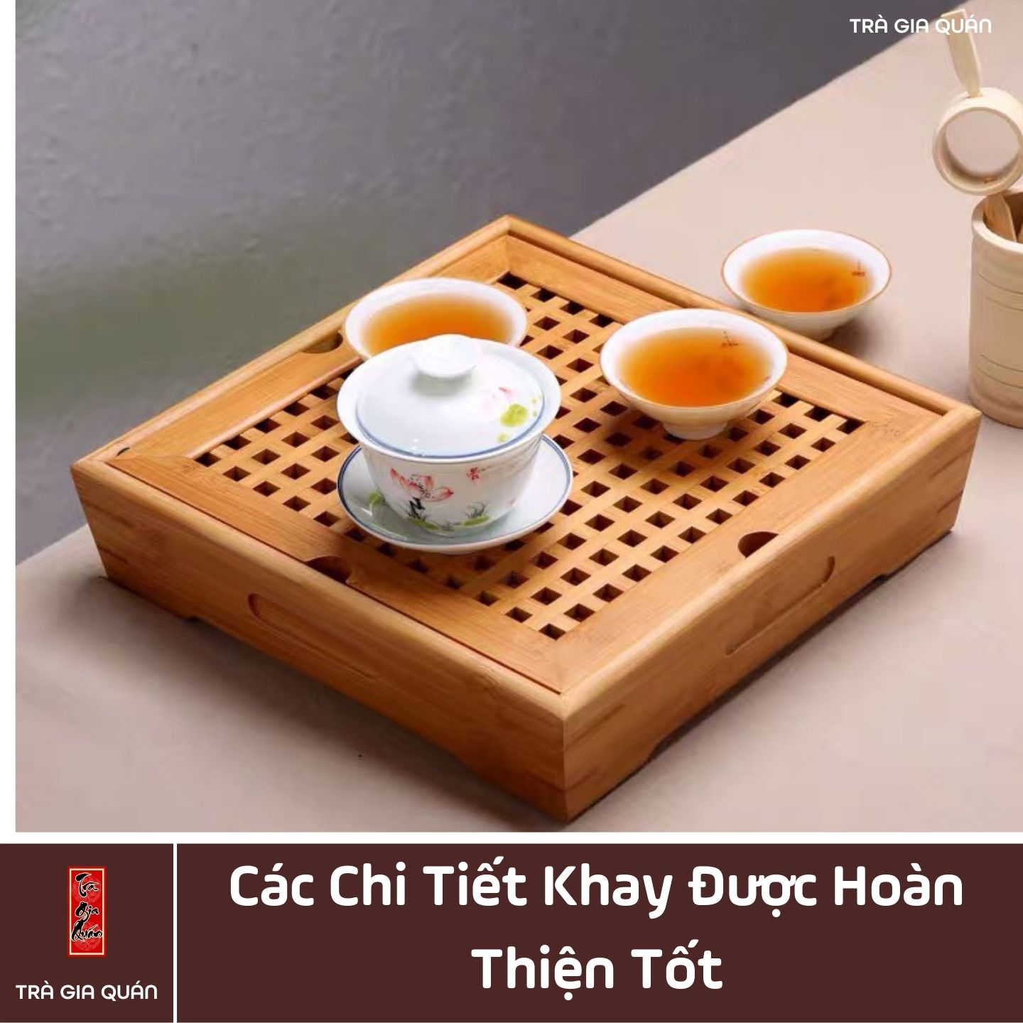Khay Trà Tre Cao Cấp Vuông KT 07