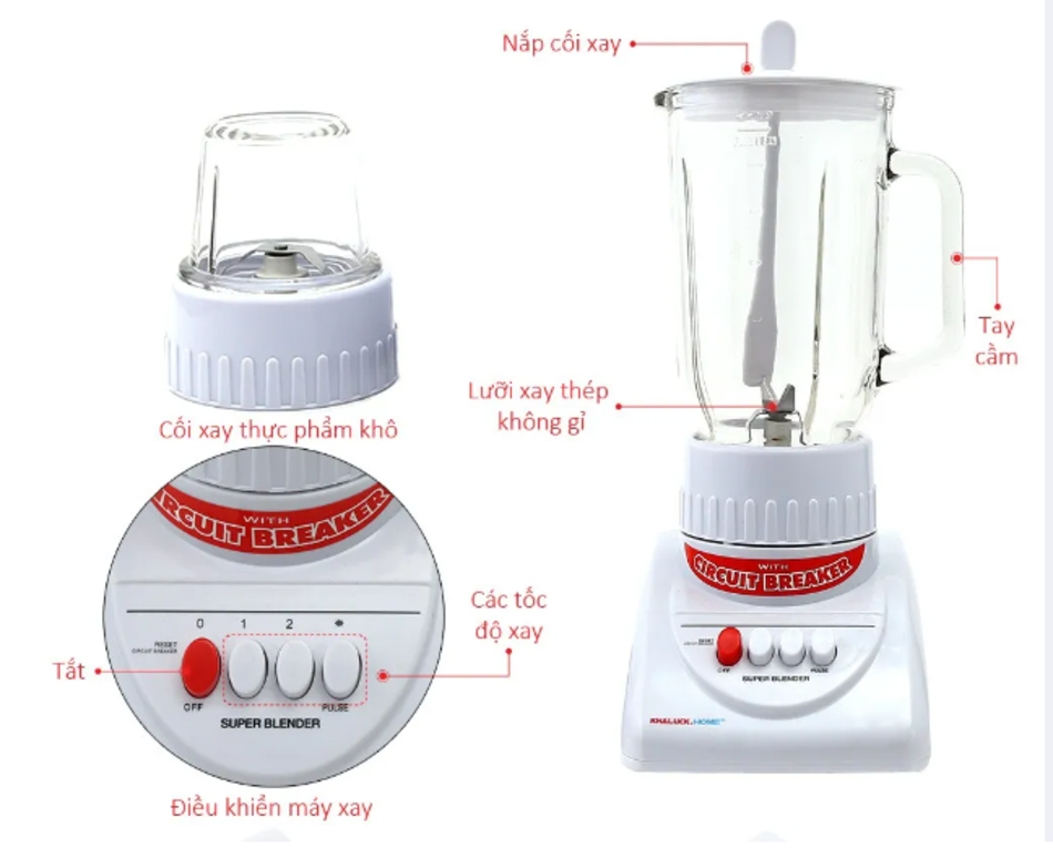 Máy xay sinh tố Khaluck.home KL333  (Trắng)