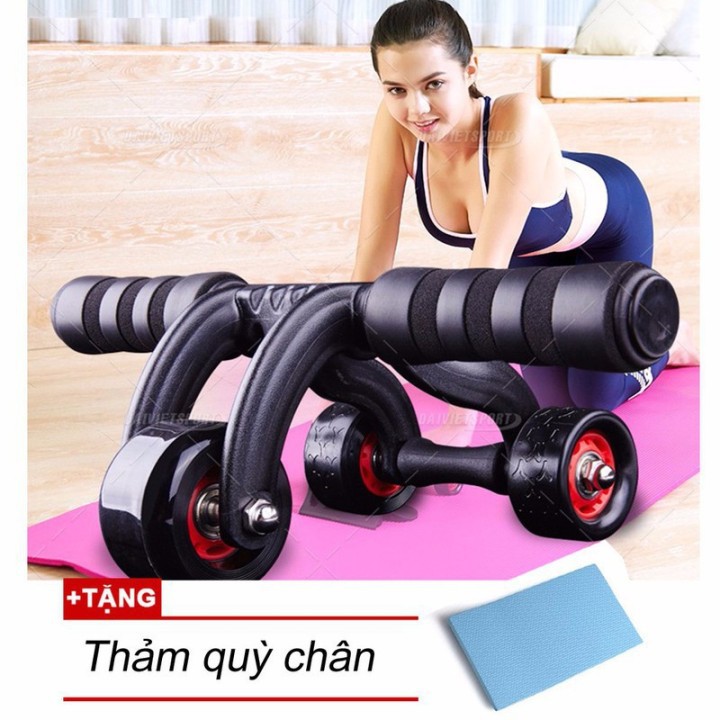 Con lăn tập bụng 4 bánh tặng thảm tập bụng . đtvm