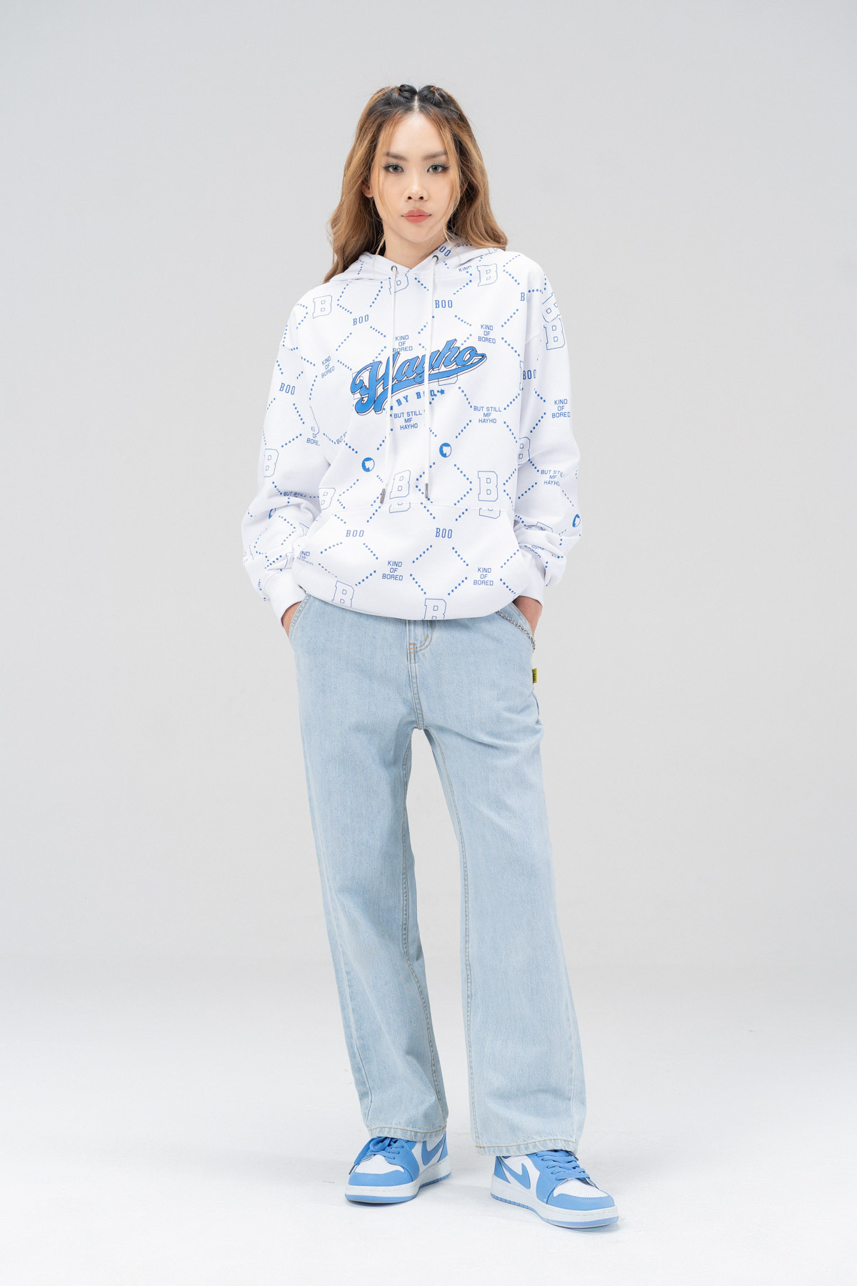 Áo Nỉ Mũ BOO UN Essential Fall Monogram HAYHO