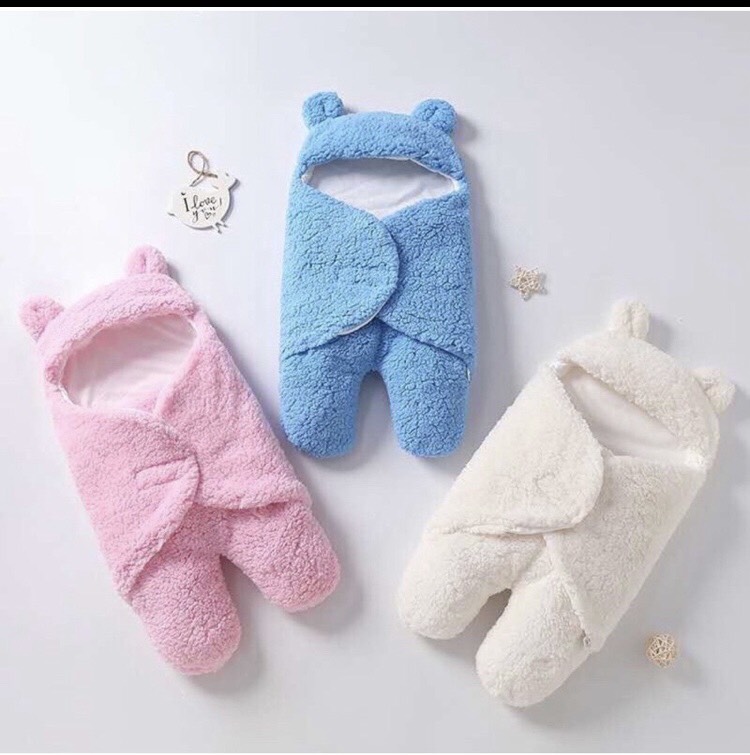 Ủ có chân gấu trắng lông cừu cho bé sơ sinh