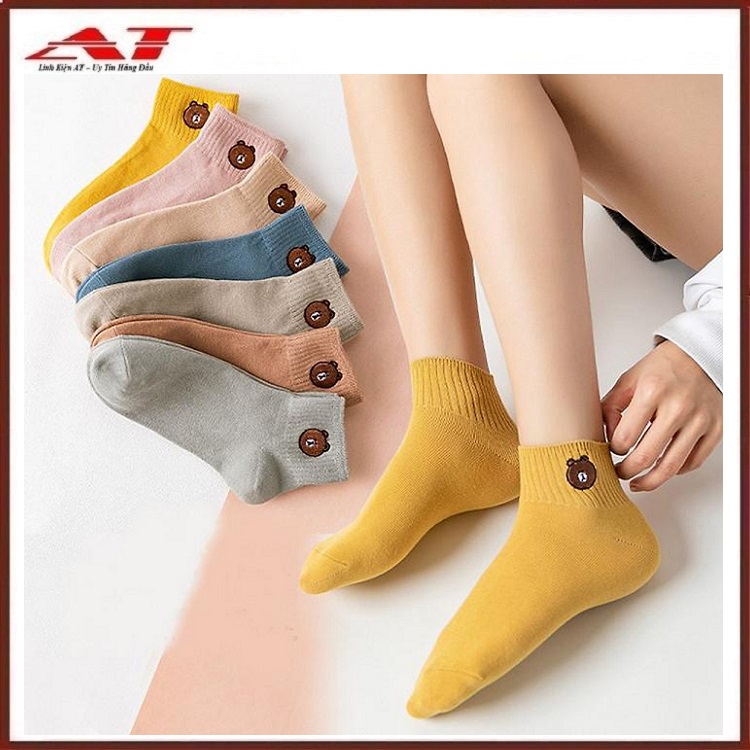 Combo 10 đôi tất hình gấu xinh xắn