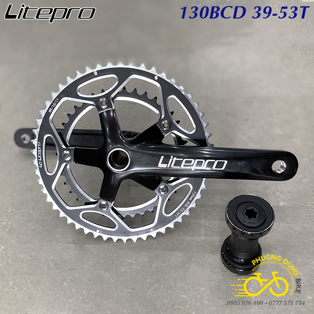 Đùi đĩa (Giò dĩa) rỗng xe đạp 2 Tầng LITEPRO 39-53T (GIÒ BÓNG)