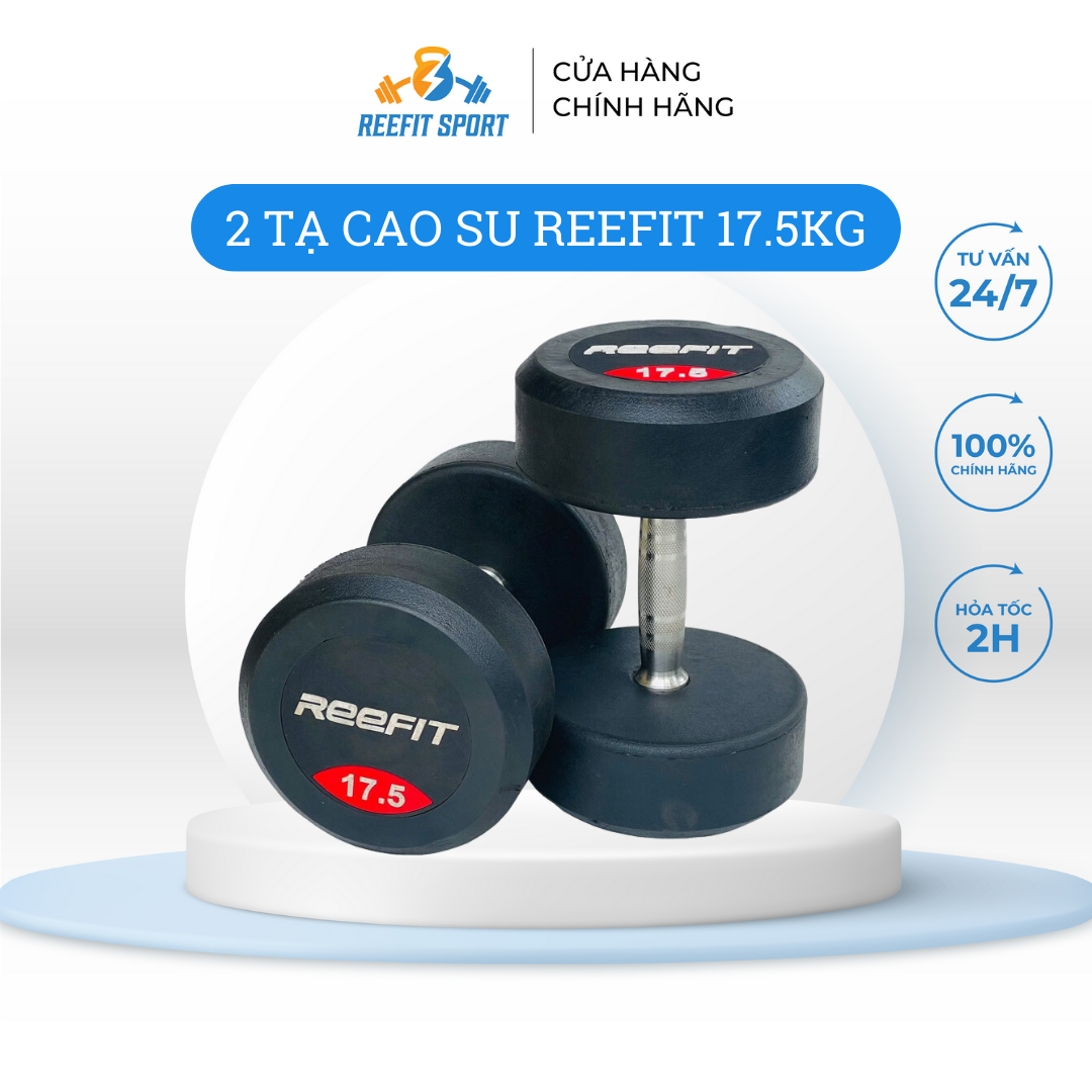 Bộ 2 tạ tay cao su reefit 17.5kg tạ phòng tập