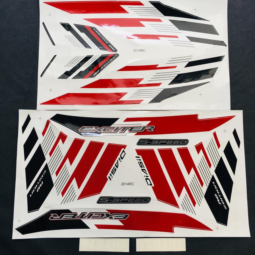 [HCM][EXCITER 135 2014 RC] BỘ TEM RỜI DECAL TEM ZIN TEM DÁN FULL XE TEM 3 LỚP  CHO EXCITER RC 135CC ZIN ĐỜI 2014 (MÀU ĐỎ TRẮNG)