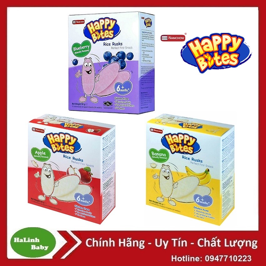 Bánh gạo ăn dặm Happy Bites [Date 2026]