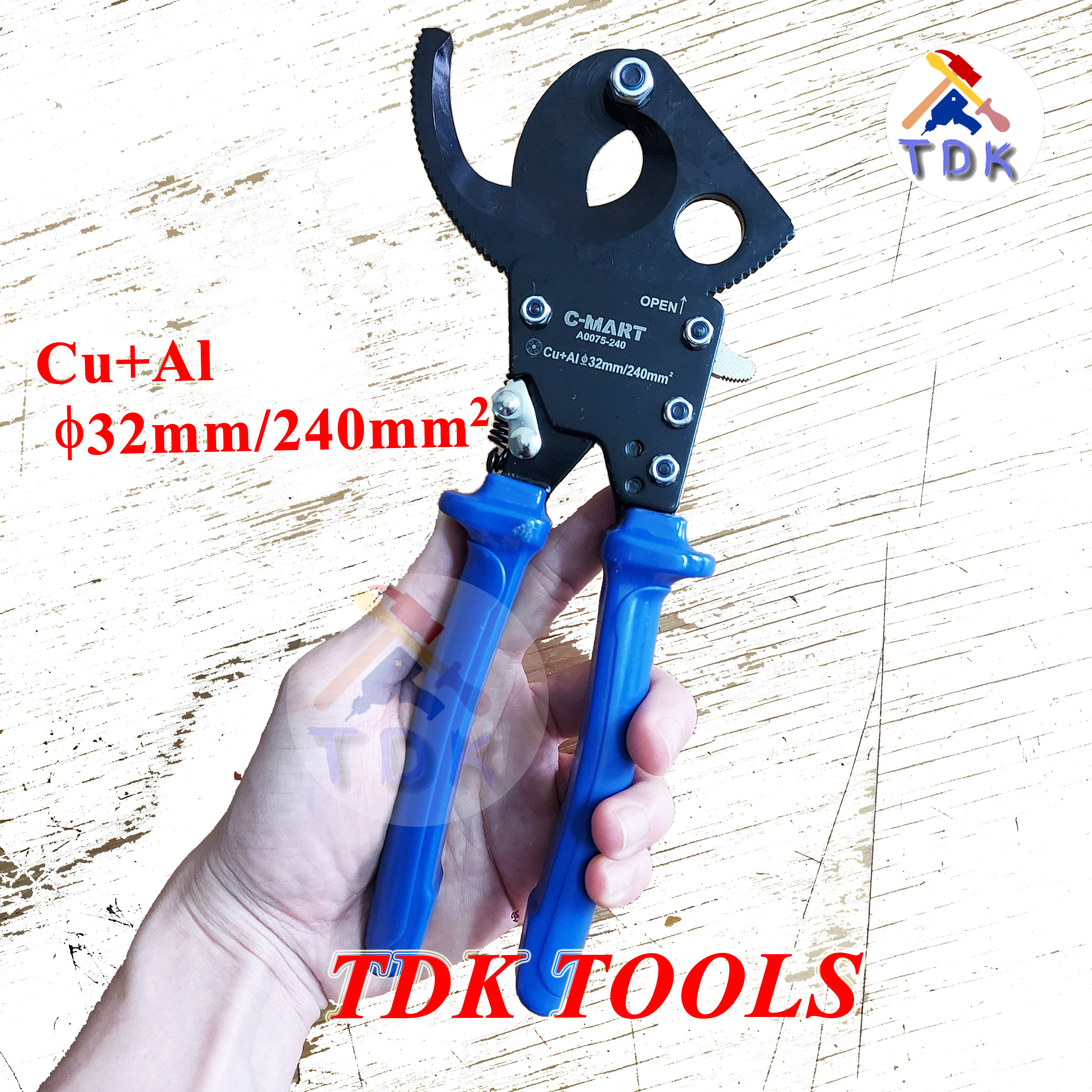 Kìm cắt cáp nhông 240mm2 c-mart a0075-240, kéo cắt cáp tự động đến phi 32mm