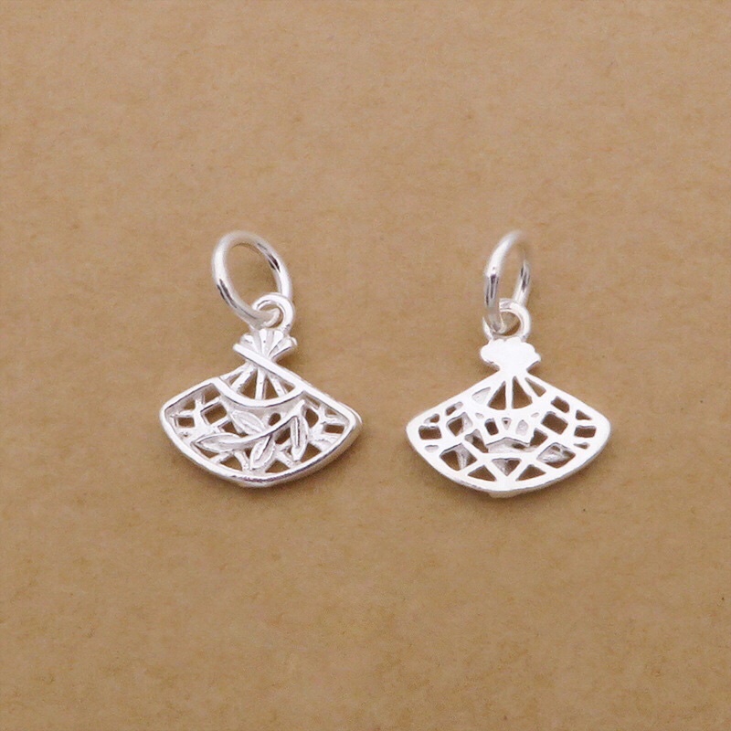 [S925] Charm treo bạc hình chiếc quạt - MH456