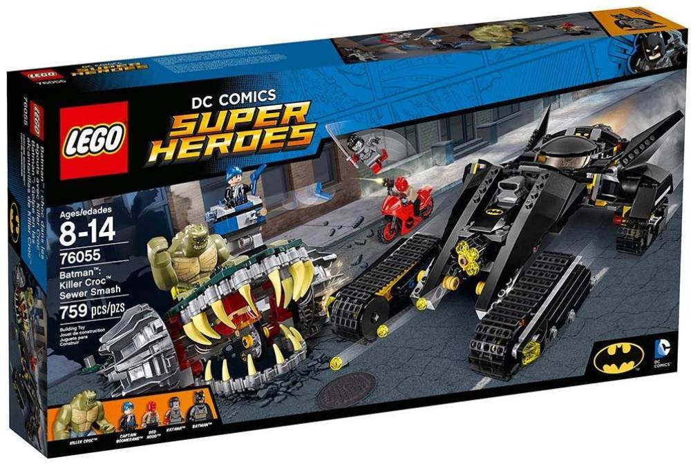 Lego dc comics super heroes 76055 batman: killer croc sewer smash building kit 759pcs 8+ lego lắp ráp khổng lồ