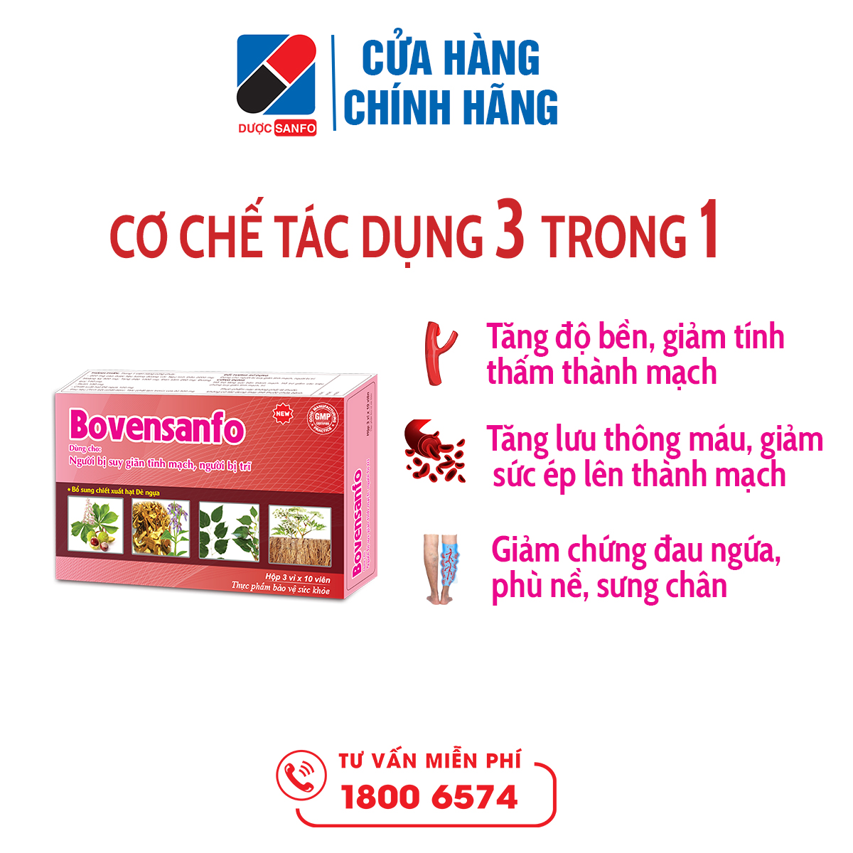 Bovensanfo- Không lo suy giãn tĩnh mạch