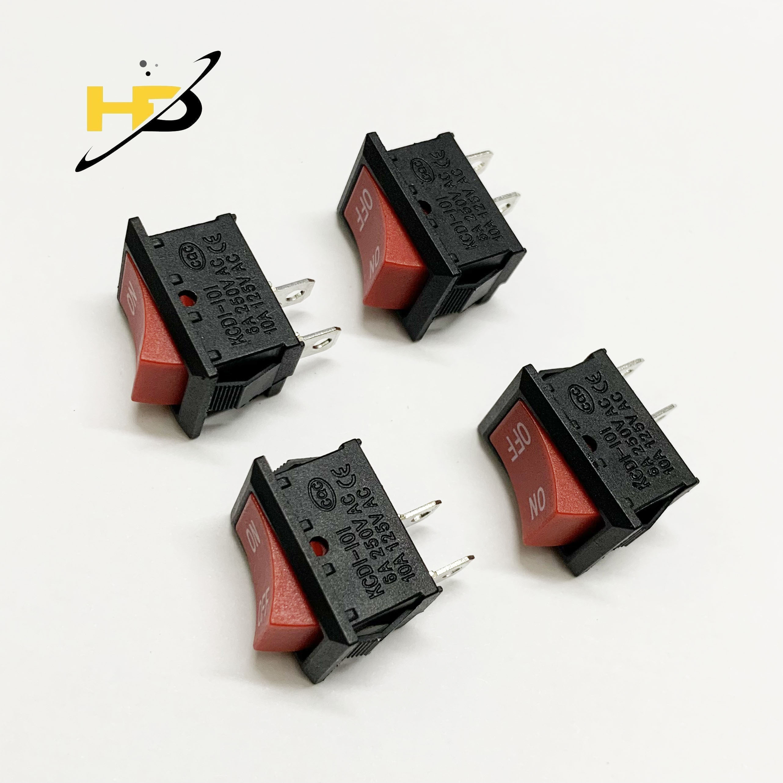 Combo 3 chiếc công tắc bập bênh 6a 250vac 2 chân-contact on/off