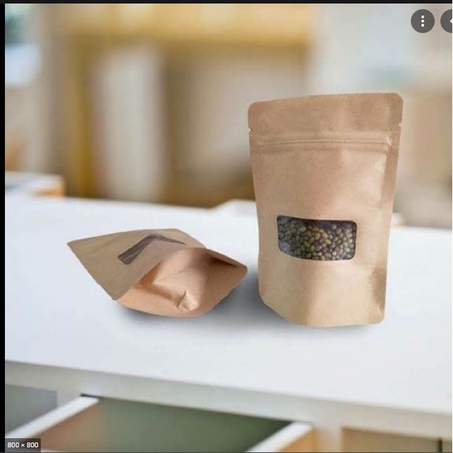 1KG TÚI ZIP GIẤY KRAFT CÓ CỬA SỔ