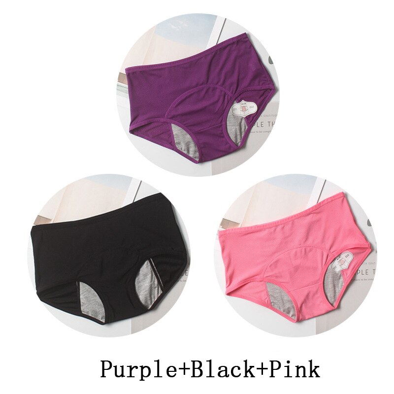 Jerrinut 3pcsset Menstrual Panties Women Sexy Pants Leak Proof Physiological Pants Underwear 8311