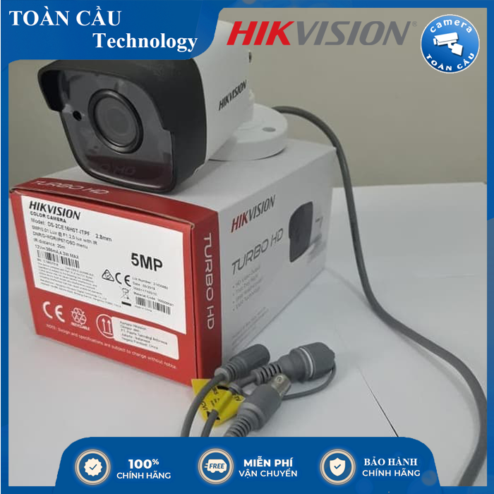 [100% CHÍNH HÃNG] Camera HD-TVI 5MP Hikvision DS-2CE16H0T-ITF- Camera Toàn Cầu
