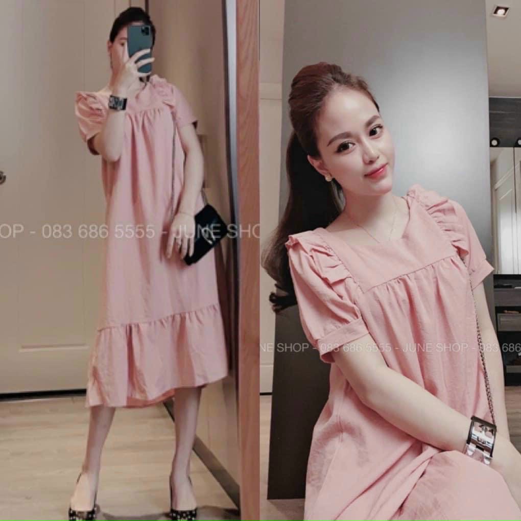 Váy polo nữ dáng suông tay ngắn kiểu trẻ trung,năng động- Váy xinh đầm đẹp hàng Quảng Châu cao cấp-đồ bầu đẹp