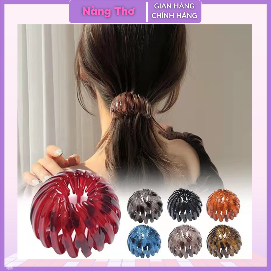 Búi chụp tóc nhựa trong co giãn đa năng