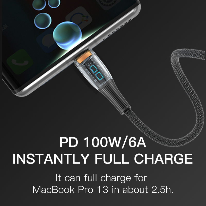 KUULAA USB Type C tp Type C Cable PD 100W for iPad Pro 2021 2020 USB C to USB Type C Cable PD 4.0 for Samsung Xiaomi Redmi USBC to USBC Cable for Laptop MacBook Transparent Cable