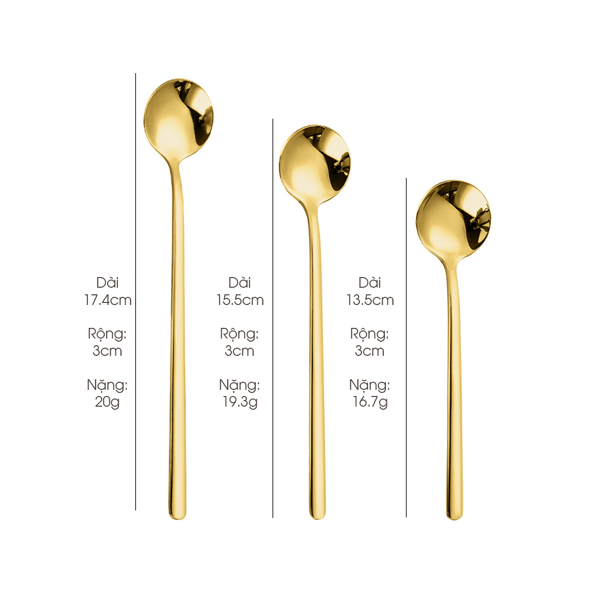 Muỗng cà phê inox 13-15-17cm | Muỗng cà phê pha chế