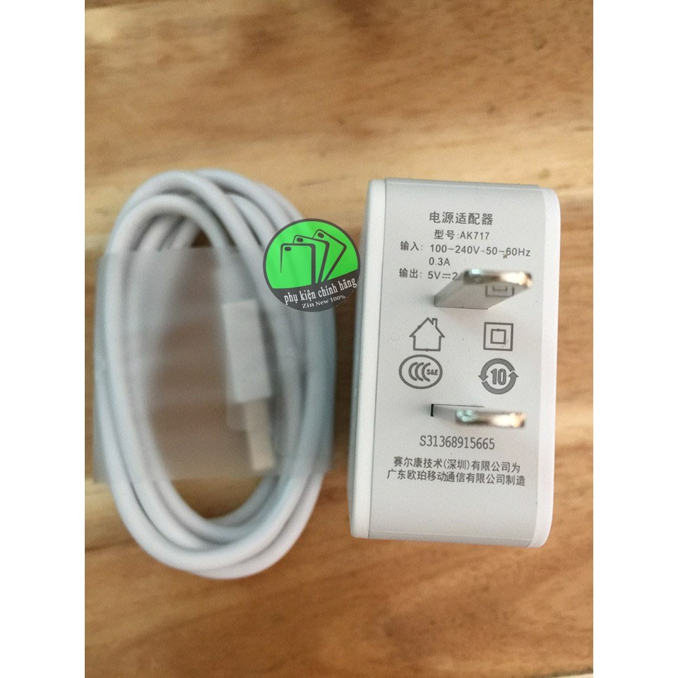 Bộ sạc dành cho OPPO 2A (AK-717) Cáp Micro USB - Chuẩn Zin Xịn