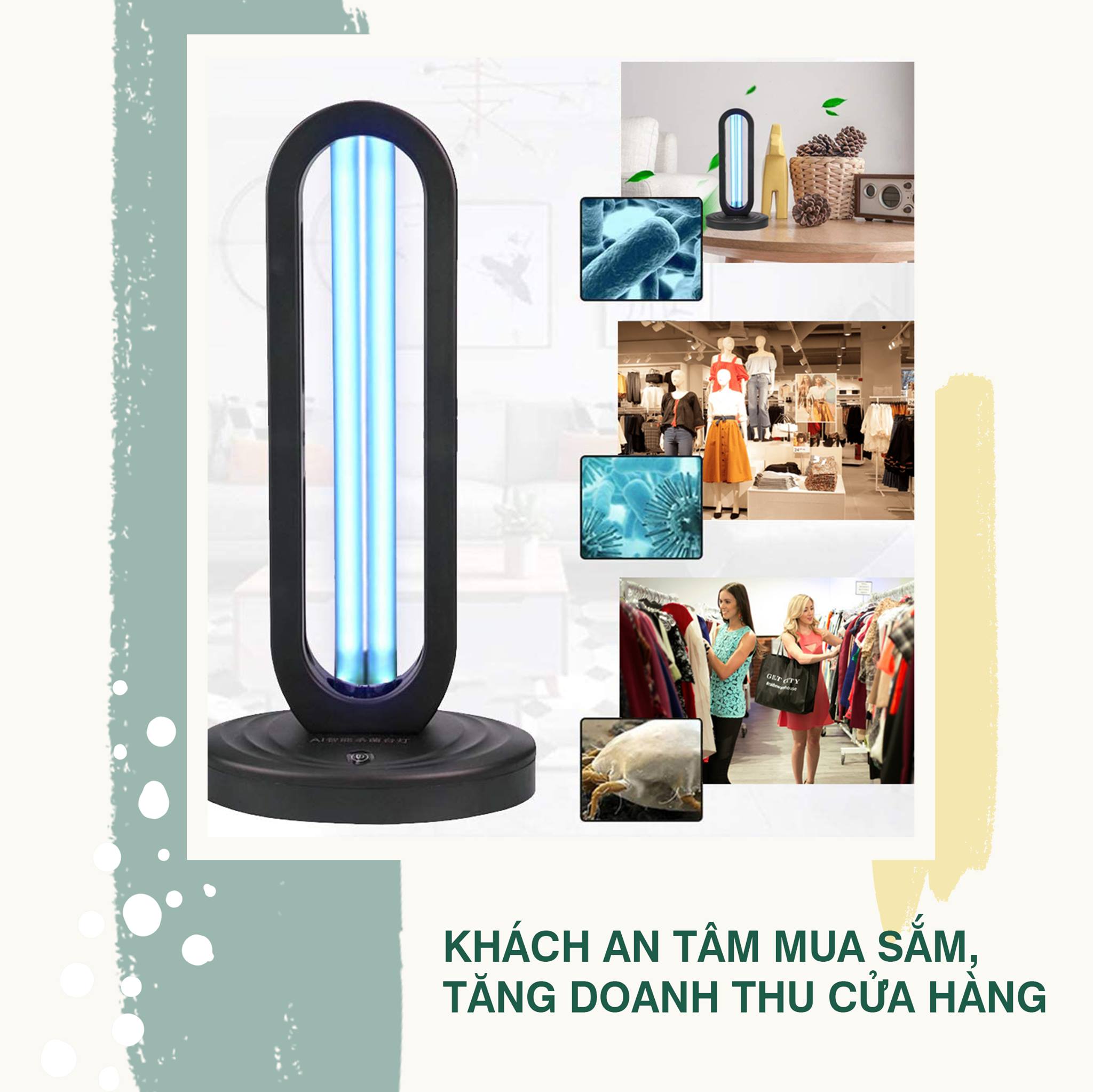 Đèn UV khử khuẩn 801 có ozon không remote