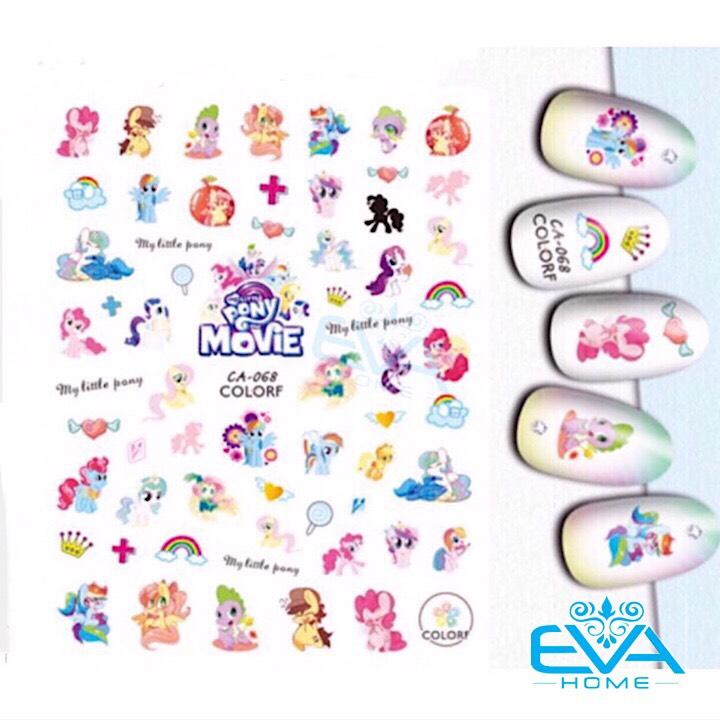[HCM]Miếng Dán Móng Tay 3D Nail Sticker Tráng Trí Hoạ Tiết Ngựa Hồng Pony CA068