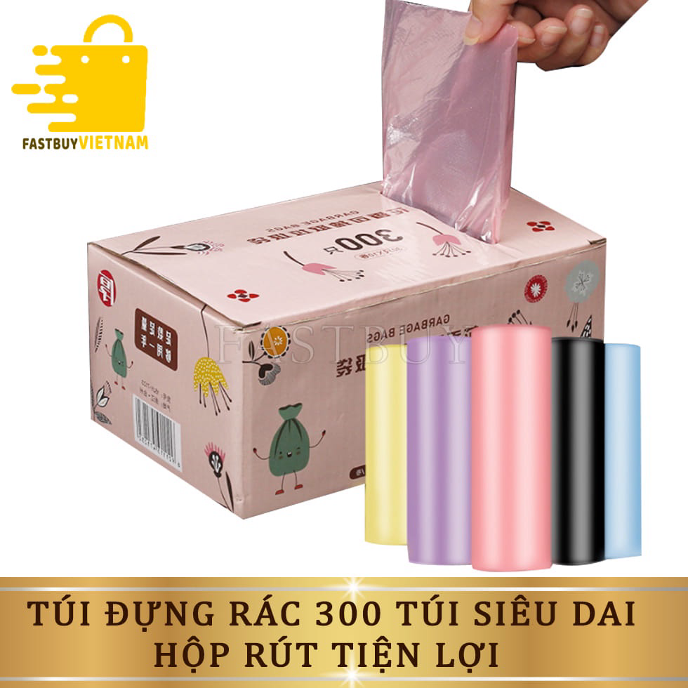 300 Túi Đựng Rác Tự Phân Hủy Sinh Học Có Hộp Rút Tiện Lợi - Bao Rác Có ...