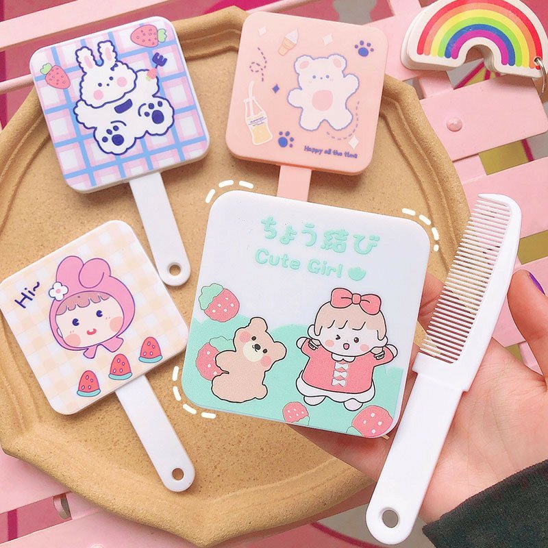 Gương Vuông Có Tay Cầm Nhiều Mẫu Kute – Màu Và Họa Tiết Ngẫu Nhiên giá rẻ