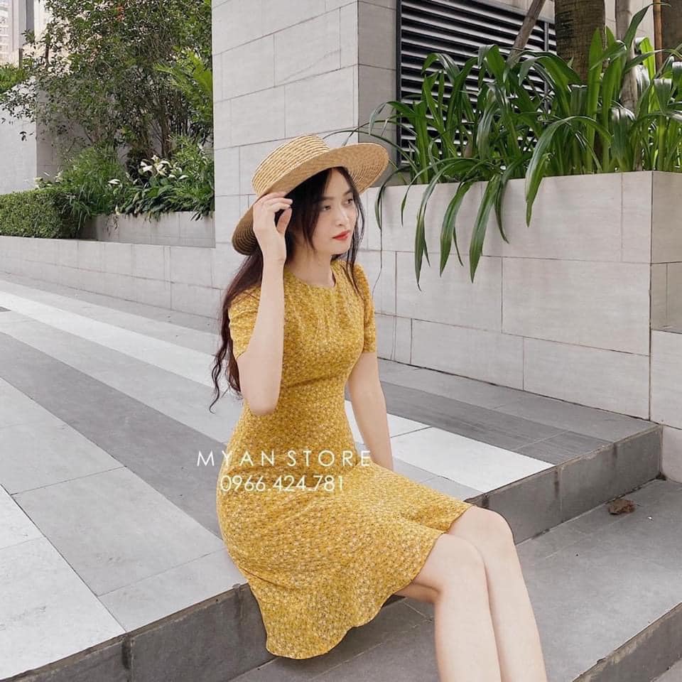 Đầm Hoa Nhỏ Phong Cách Pháp Cho Nữ, Váy Mùa Hè In Họa Tiết Ngọt Ngào Và Ngắn, Đầm Voan In Hoa Kiểu Cổ Đ