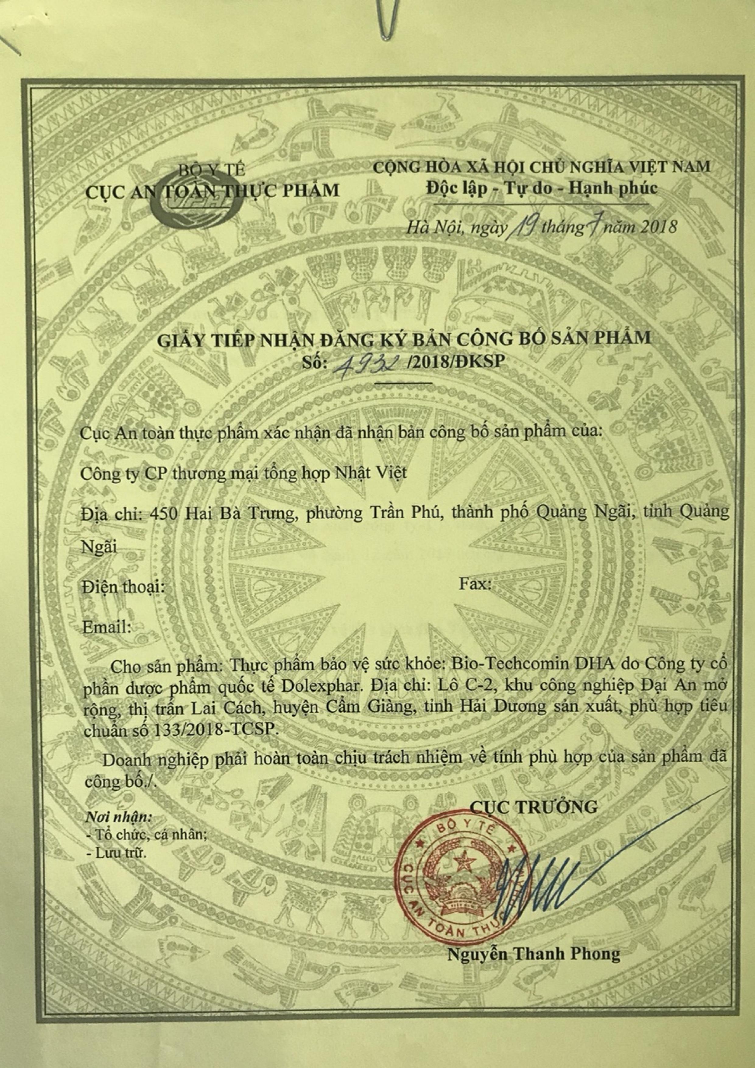 [HCM]BIO TECHCOMIN DHA - MEN VI SINH