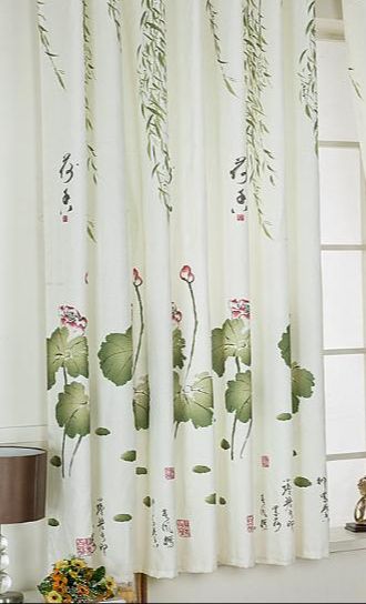 Rèm vải treo cửa chống nắng, treo cửa trang trí (loại khoen) - Họa Tiết hoa Lá Mới HY1000 giá 1 tấm