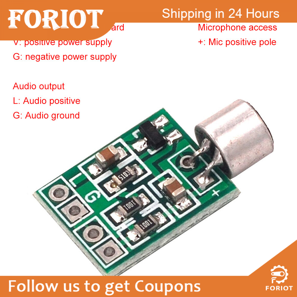 Foriot Phụ Kiện Micro Nhỏ Mô Đun Micro Mini Micro Âm Thanh Mô Đun Mạch Khuếch Đại Bộ Thu Âm Micrô Bảng Mạch