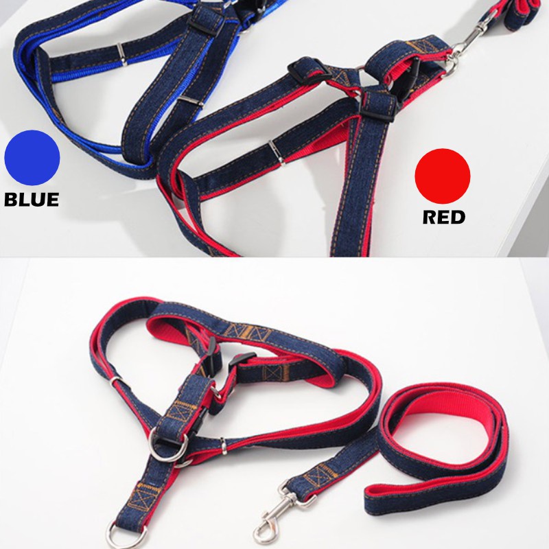 Dây Dắt Thú Cưng Đi Dạo Bằng Vải Denim #A054