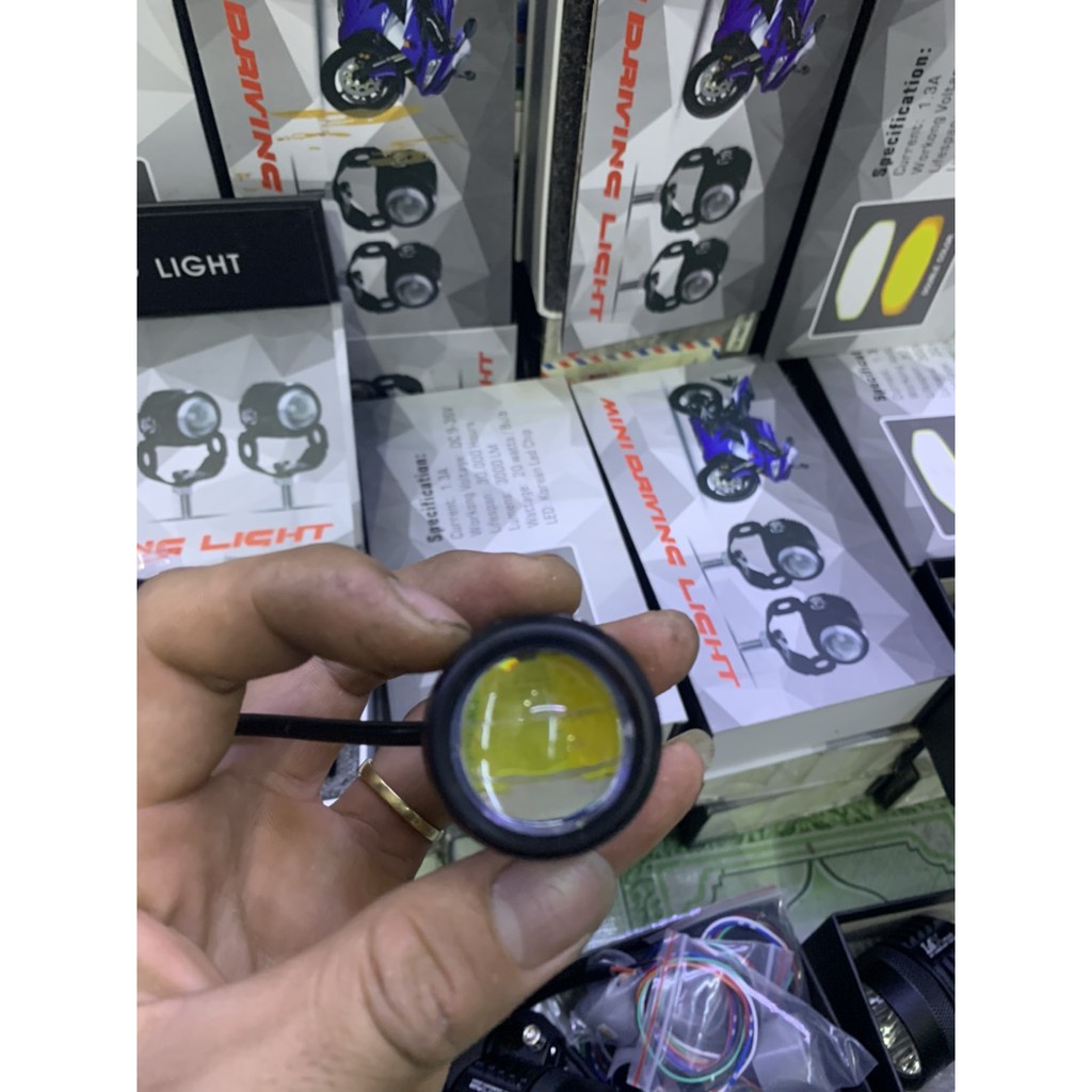 [HCM]Đèn Trợ Sáng Mini Cos Vàng Pha Trắng - 1 Cặp