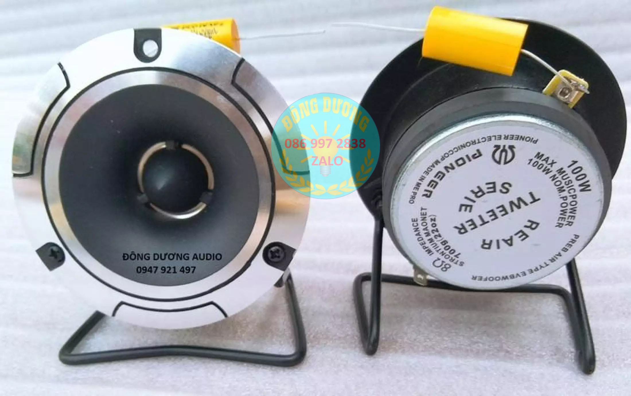 TRỌN BỘ 2 CHIẾC LOA TREBLE  PIONEER 3 LỖ VÍT + CHÂN ĐẾ + TỤ - LOA TREBLE RỜI - LOA BỔ SUNG TREBLE