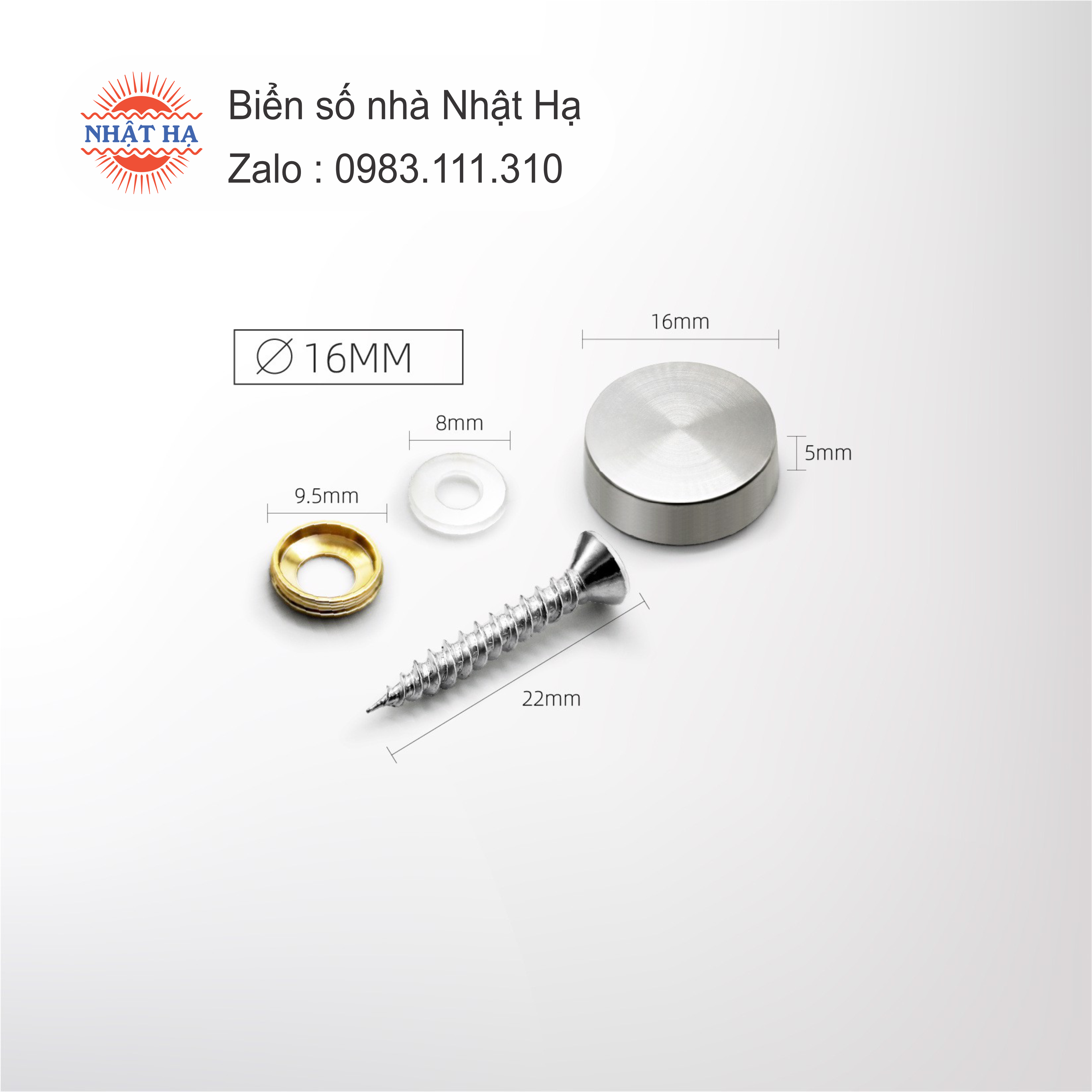 VÍT CÓ NẮP CHỤP INOX. Bộ 4 Vít + Nắp Chụp Vít Inox 304 Size 14mm, 16mm ...