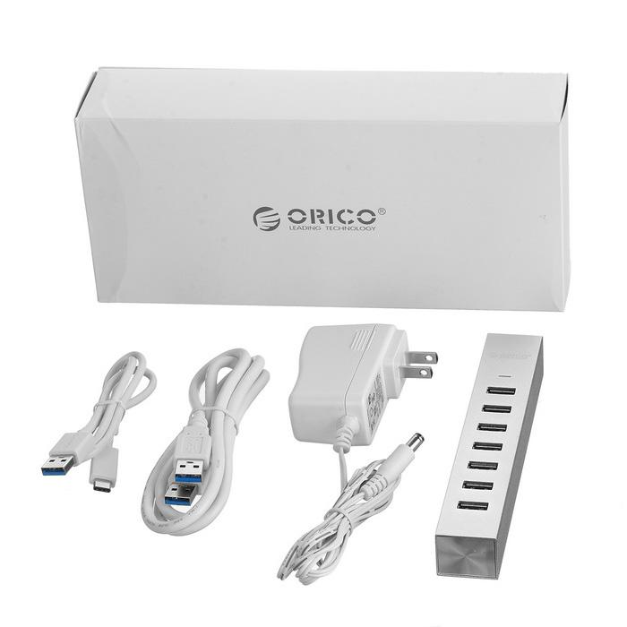 Bộ chia USB HUB 7 cổng USB 3.0 Type C Orico ASH7-U3