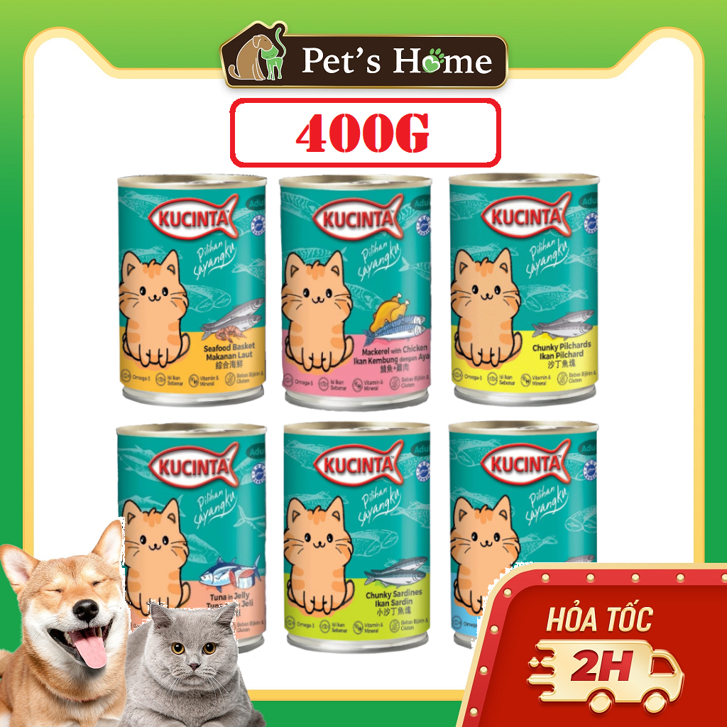 Pate Mèo Mọi Lứa Tuổi Kucinta Lon 400g