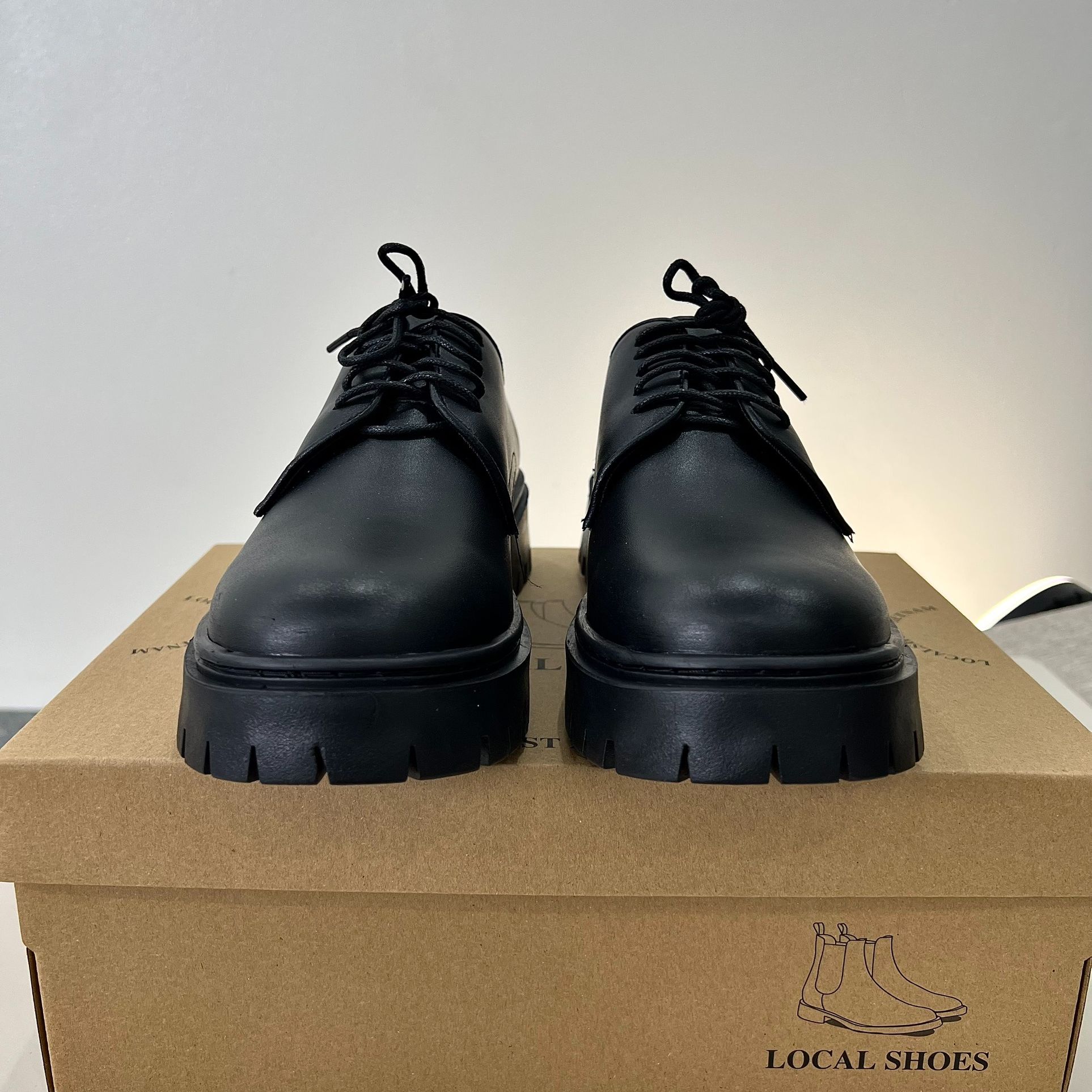 Chunky Derby Nam Da Mờ, Giày Chiến Binh đế 5cm