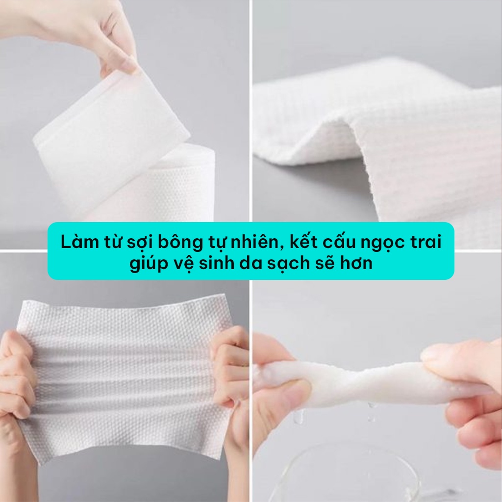 Túi KHĂN lau mặt dùng 1 lần Animerry, Túi khăn vải khô đa năng lau mặt tẩy trang dùng 1 lần - Túi 40 tờ nội địa sỉ rẻ SKINCARE WE Store