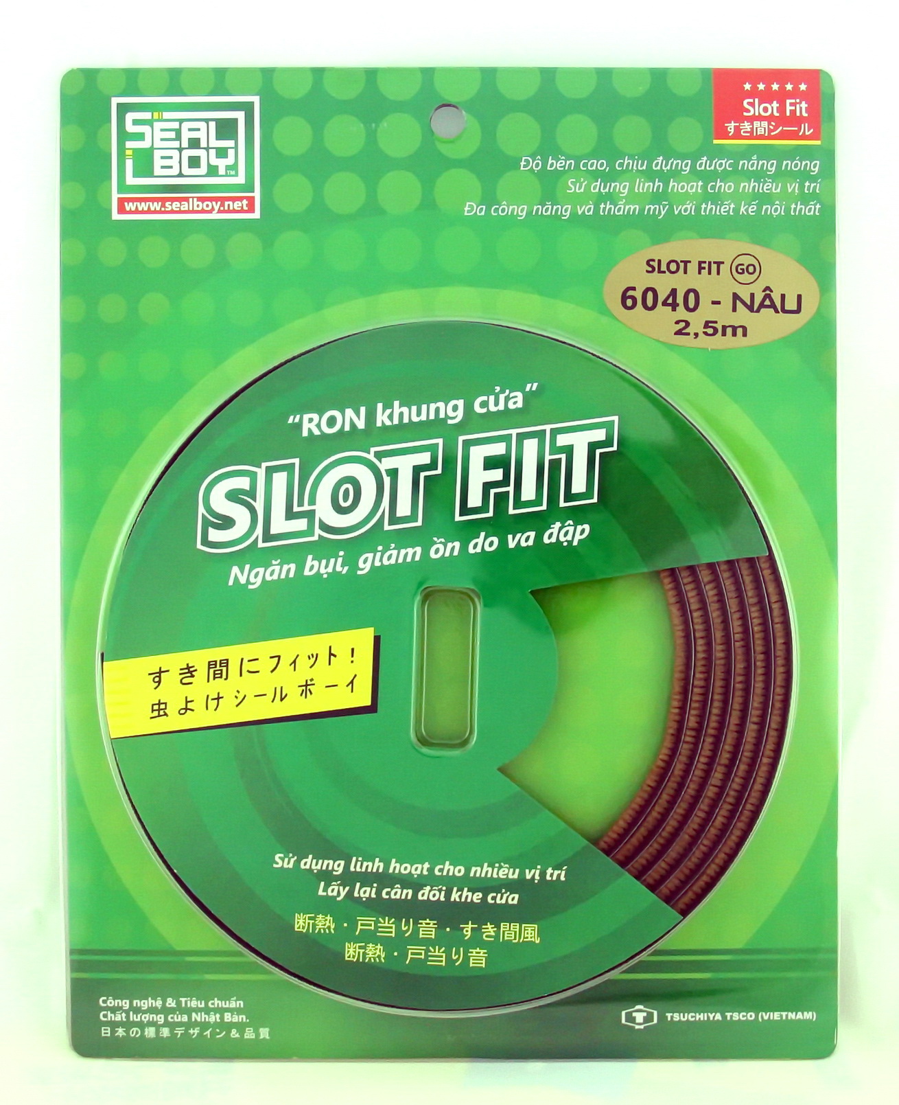 Dán khung cửa- ron cửa sealboy- slot-fit 6040 go/gy màu nâu/xám
