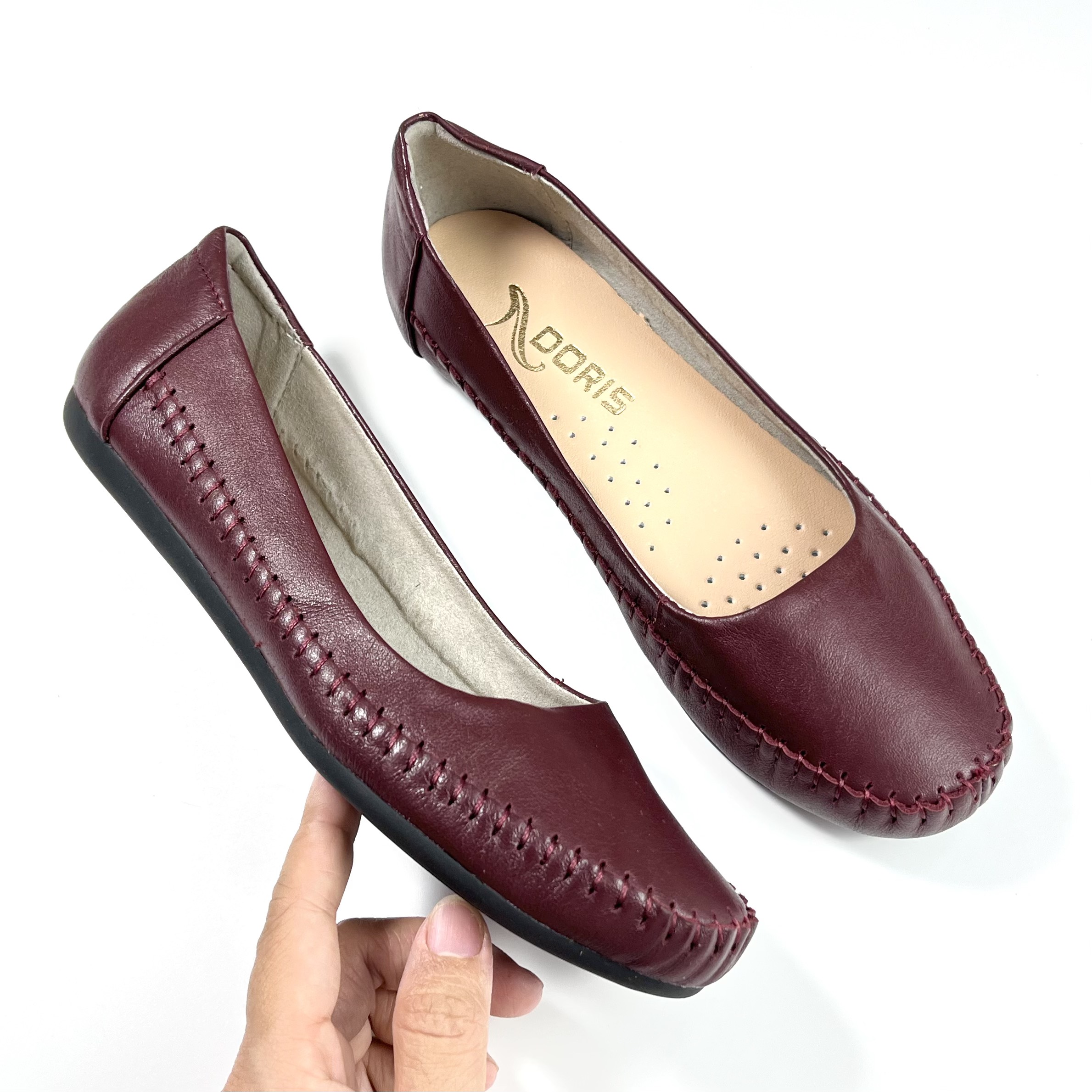 Giày Búp Bê Đế Bệt DORIS DR009, Da Bò Thật Siêu Êm - CÓ BẢO HÀNH