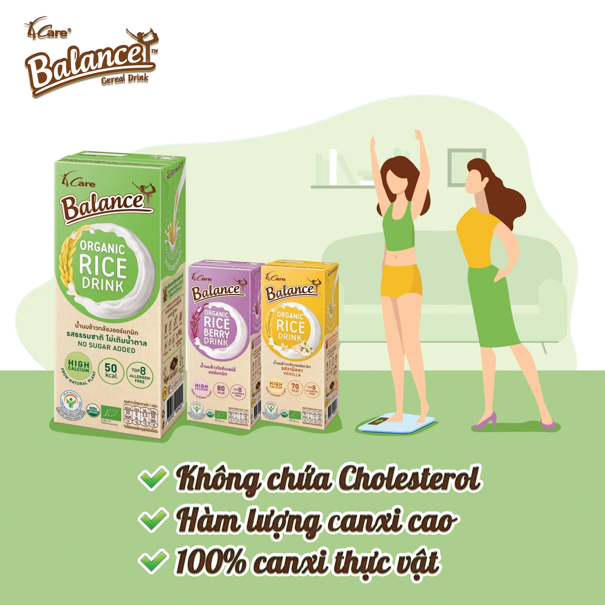 [Hoàn Tiền 15%]Sữa gạo hữu cơ  4Care Balance Organic Rice Drink 180ml