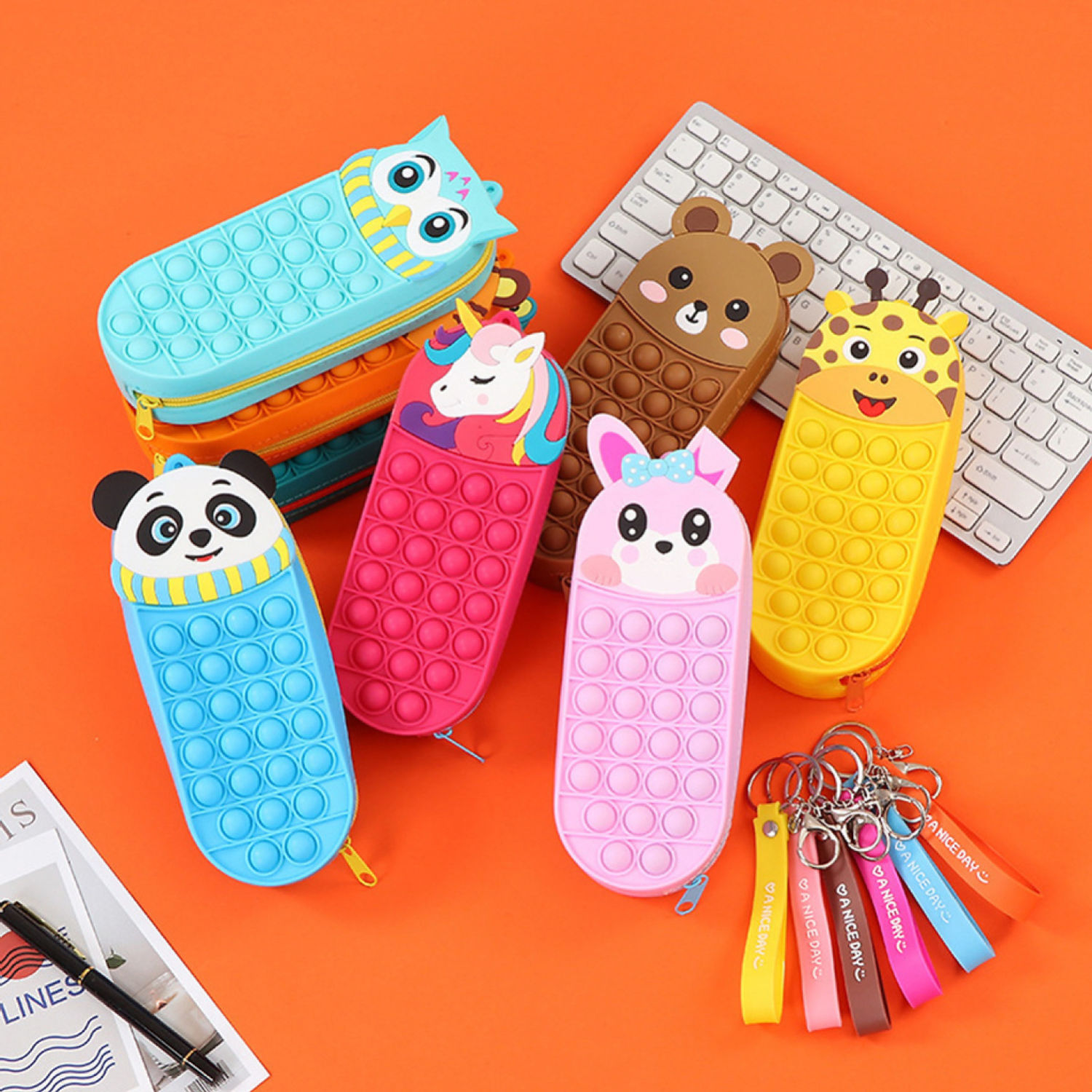 Hộp Bút Pop It Mẫu Thú Cute Cho Bé