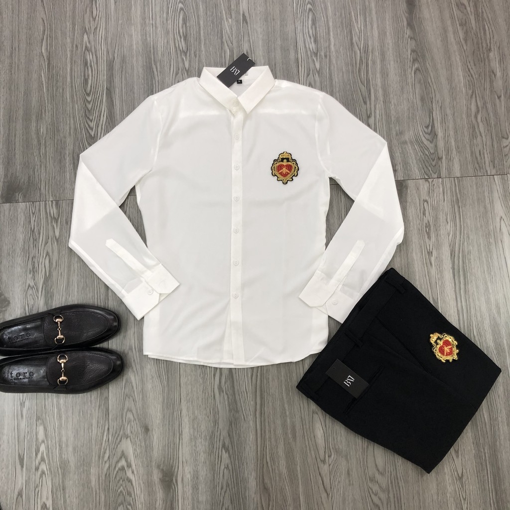 [Sơ Mi + Quần Âu] Combo Quần Âu + Sơ Mi Đính Đá Ong Vàng Siêu Rẻ (Ramdom Logo)